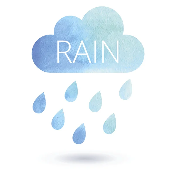 Akvarel dešťový mrak — Stockový vektor