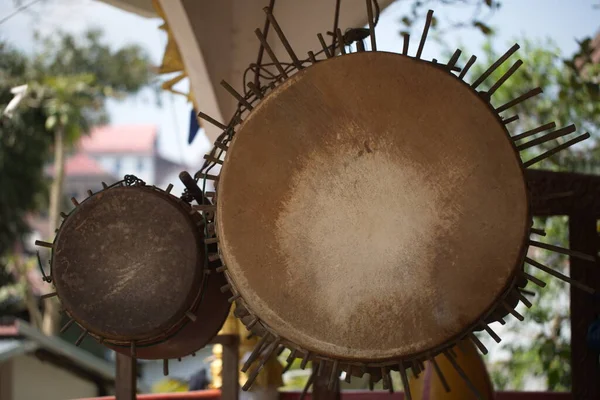 Große Traditionelle Handtrommeln Aus Einem Kloster Phongsali Laos — Stockfoto