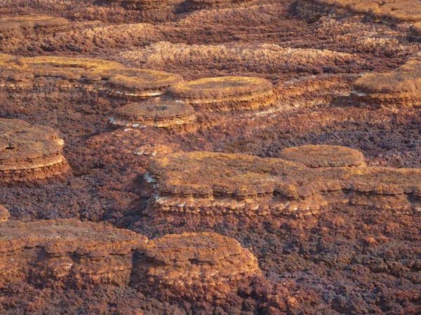 Mars 'ta Danakil Depresyonu gibi bir yer oluşturan kaya kalıplarına yakın çekim, dünyanın en sıcak yeri, Etiyopya.