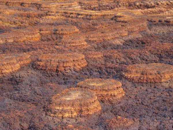 Szoros Rock Minták Alkotó Mars Mint Táj Danakil Depresszió Legforróbb — Stock Fotó