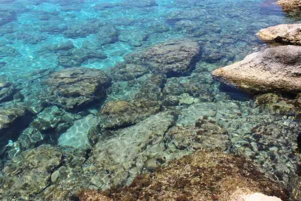 Stones at the bottom of the Mediterranean Sea — Stock Photo, Image