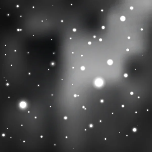 Чорно-білий зірковий фон. відтінки сірого. скупчення зірок у космічній туманності. векторний абстрактний фон . — стоковий вектор