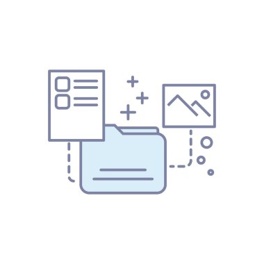 Dosya simgesini modern kavramı. Düz hat illüstrasyon