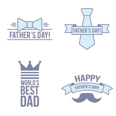 Modern kümesi. Baba gün. Düz çizgi izole illüstrasyon.