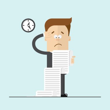 Çizgi film Yöneticisi ya da işadamı karışık. Modern düz vektör çizim.