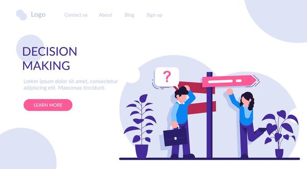 Решение о создании плоского вектора концепции. Рациональный подход, управление бизнесом. Навыки решения проблем, лидерство, структура принятия решений, анализ деревьев. Современная иллюстрация.