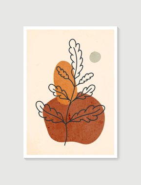 Pastel renkli çağdaş sanat posterleri. Botanik duvar sanat vektörü. Asgari ve doğal duvar sanatı. Baskı, duvar kağıdı ve kapak için soyut Bitki Sanatı tasarımı. Modern vektör illüstrasyonu.