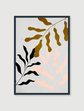 Pastel renkli çağdaş sanat posterleri. Botanik duvar sanat vektörü. Asgari ve doğal duvar sanatı. Baskı, duvar kağıdı ve kapak için soyut Bitki Sanatı tasarımı. Modern vektör illüstrasyonu.