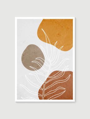 Pastel renkli çağdaş sanat posterleri. Botanik duvar sanat vektörü. Asgari ve doğal duvar sanatı. Baskı, duvar kağıdı ve kapak için soyut Bitki Sanatı tasarımı. Modern vektör illüstrasyonu.