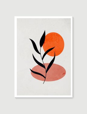 Pastel renkli çağdaş sanat posterleri. Botanik duvar sanat vektörü. Asgari ve doğal duvar sanatı. Baskı, duvar kağıdı ve kapak için soyut Bitki Sanatı tasarımı. Modern vektör illüstrasyonu.