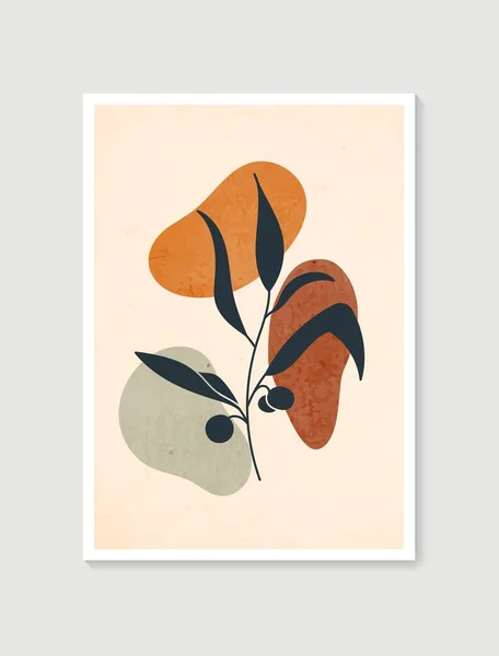 Plakate zeitgenössischer Kunst in Pastellfarben. Botanische Wandkunst. Minimale und natürliche Wandkunst. Abstraktes Plant Art Design für Druck, Tapete, Einband. Moderne Vektorillustration. — Stockvektor