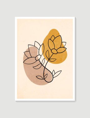 Pastel renkli çağdaş sanat posterleri. Botanik duvar sanat vektörü. Asgari ve doğal duvar sanatı. Baskı, duvar kağıdı ve kapak için soyut Bitki Sanatı tasarımı. Modern vektör illüstrasyonu.