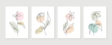 Botanik duvar sanat vektörü ayarlandı. Asgari ve doğal duvar sanatı. Soyut şekilli boho yaprak çizimi. Baskı, duvar kağıdı ve kapak için soyut Bitki Sanatı tasarımı. Modern vektör illüstrasyonu.