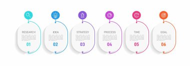 Simgeli ve 5 basamaklı bilgi tasarımı. İnce çizgi vektörü. Bilgi işlem iş konsepti. Bilgi grafikleri, akış grafikleri, sunumlar, web siteleri, afişler, yazılı materyaller için kullanılabilir.