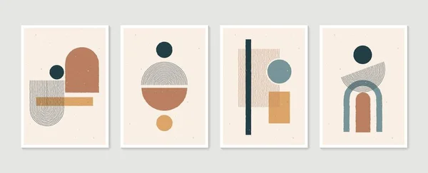 Soyut estetik minimalist el yapımı çağdaş posterlerin geometrik modası. Modern sanat duvar dekorasyonu için idealdir, iç tasarım posterleri için. Modern vektör illüstrasyonu.