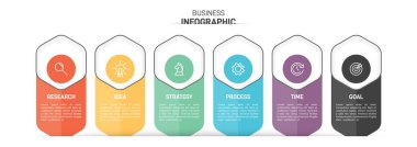 Simgeli ve 5 basamaklı bilgi tasarımı. İnce çizgi vektörü. Bilgi işlem iş konsepti. Bilgi grafikleri, akış grafikleri, sunumlar, web siteleri, afişler, yazılı materyaller için kullanılabilir.