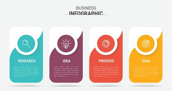 Infographic design with icons and 4 options or steps. Thin line vector. Infographics business concept. Can be used for info graphics, flow charts, presentations, web sites, banners, printed materials. — Stock Vector