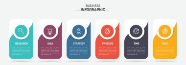 Simgeli ve 5 basamaklı bilgi tasarımı. İnce çizgi vektörü. Bilgi işlem iş konsepti. Bilgi grafikleri, akış grafikleri, sunumlar, web siteleri, afişler, yazılı materyaller için kullanılabilir.