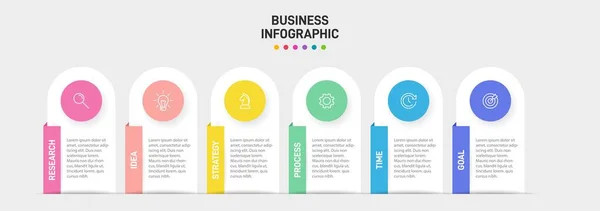 Infografik-Design mit Symbolen und 5 Optionen oder Schritten. Dünnlinienvektor. Infografik Geschäftskonzept. Kann für Informationsgrafiken, Flussdiagramme, Präsentationen, Websites, Banner, Druckmaterialien verwendet werden. — Stockvektor