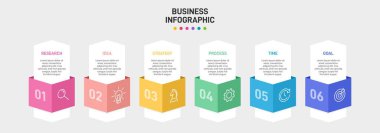 Simgeli ve 5 basamaklı bilgi tasarımı. İnce çizgi vektörü. Bilgi işlem iş konsepti. Bilgi grafikleri, akış grafikleri, sunumlar, web siteleri, afişler, yazılı materyaller için kullanılabilir.
