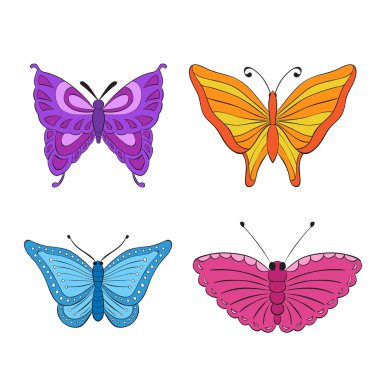 vektör kümesi. renkli kelebekler