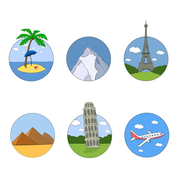 Zestaw ikon. turystyka i rekreacja — Wektor stockowy