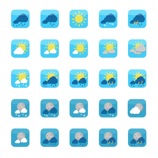 Set of vector icons. weather — Stock Vector