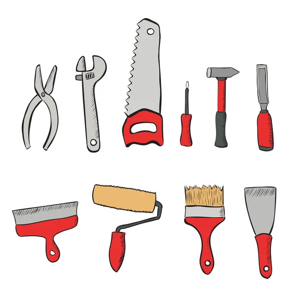 Набор инструментов для ремонта квартир — стоковый вектор