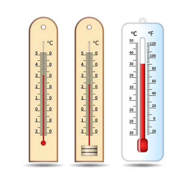 Drei Thermometer. Temperaturmessgerät — Stockvektor