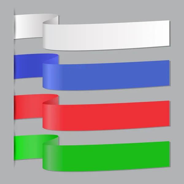 Conjunto de cintas multicolores para colocar texto — Vector de stock