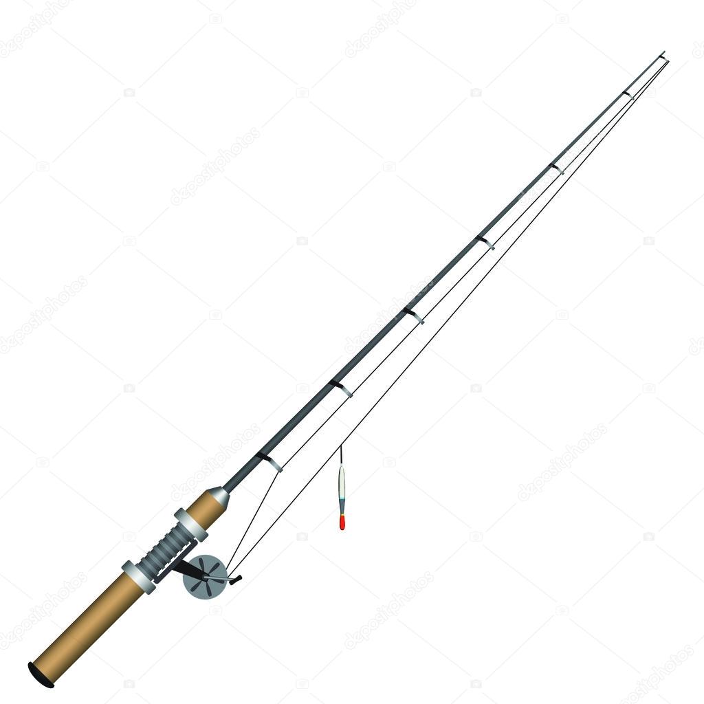 vector fishing rod isolated on white