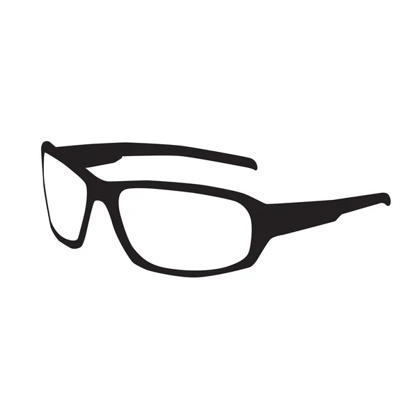 Schwarze Sonnenbrille mit Silhouette auf weißem Hintergrund — Stockvektor