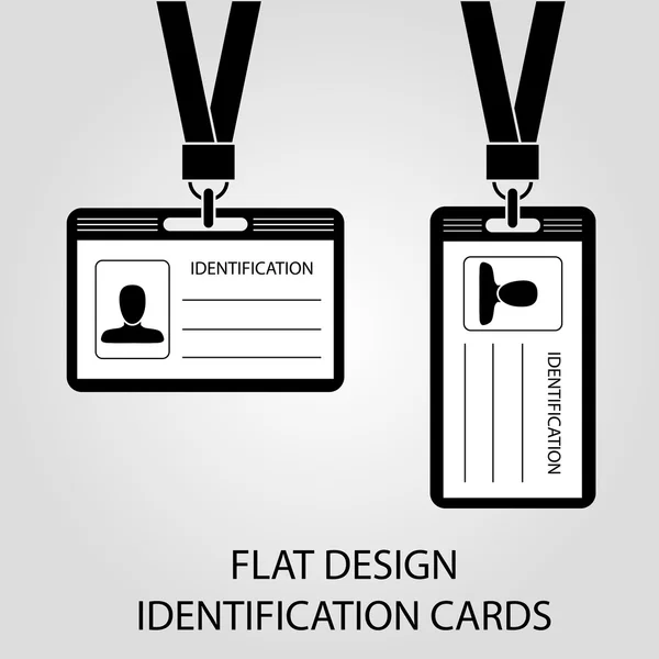 Two identification card with a photo pass in the flat style — Stock Vector