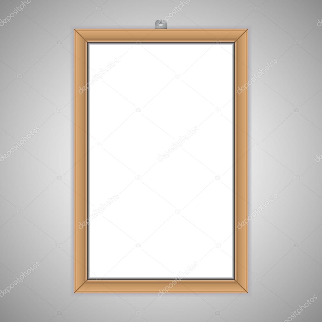 Wooden frame on the wall for a photo
