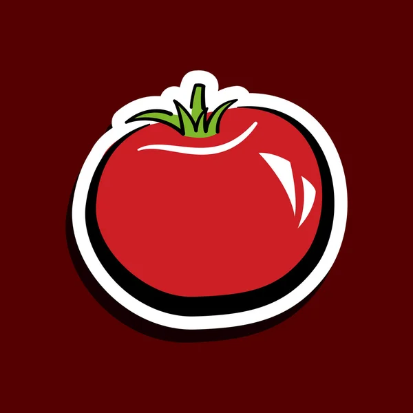 Червоний помідор наклейка Векторні ілюстрації ізольовані — стоковий вектор