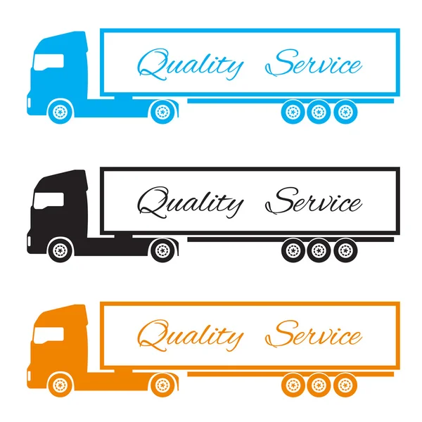 Silhouette three trucks to deliver the goods — Stock Photo, Image