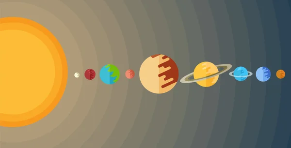 Vektorbild av det sol-systemet i en platt stil — Stock vektor