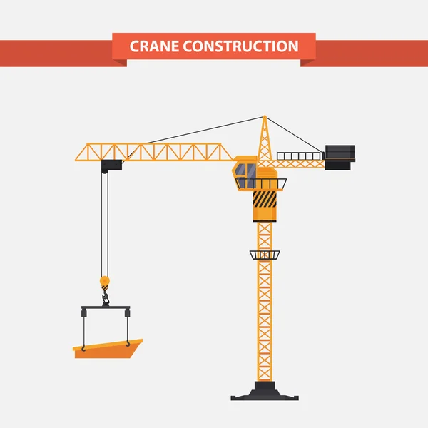 Gru di costruzione torre. illustrazione piatto — Vettoriale Stock