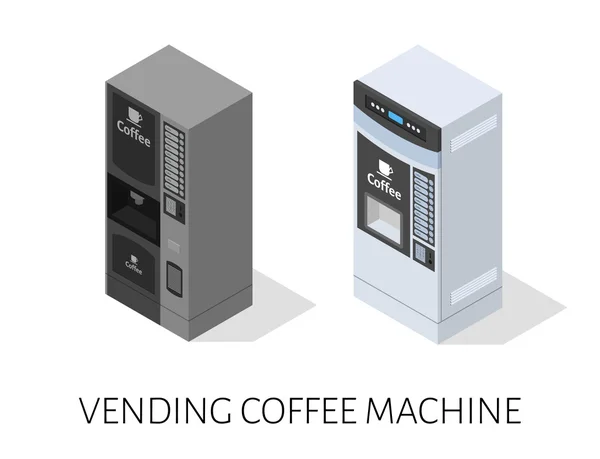 Kaffeeautomat isometrischer Vektor — Stockvektor