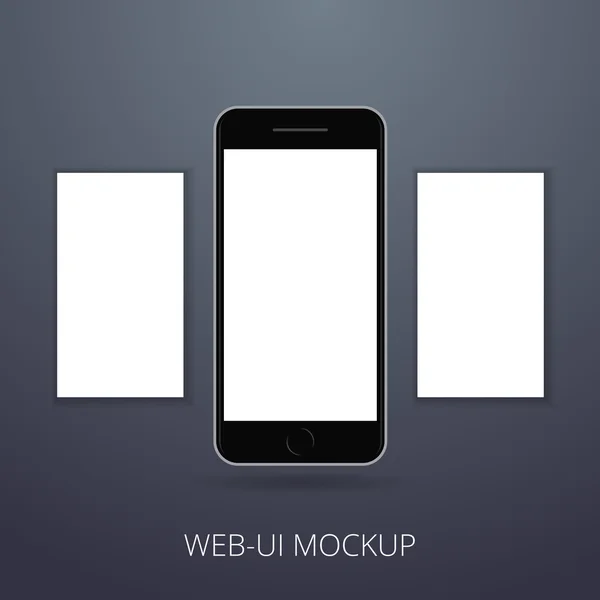 Nejnovější mobilní telefon mockup design nebo webové rozhraní — Stockový vektor