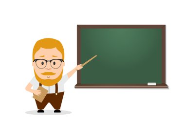 okul öğretmeni, işaretçisi kurulu yanında ile Profesör. Düz görüntü