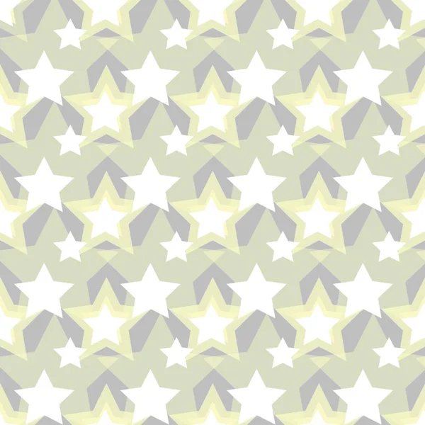 ベクトルシームレスパターン流行色黄色と灰色の星 幾何学的シームレスパターン パターン背景 抽象シームレスパターン背景 — ストックベクタ