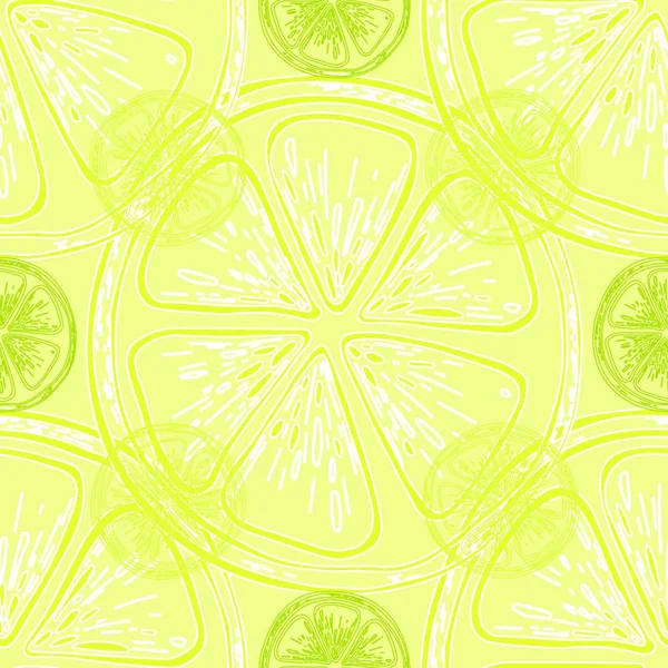 Illustrazione Vettoriale Limone Ripetuta Senza Soluzione Continuità Lime Sfondo Pastello — Vettoriale Stock