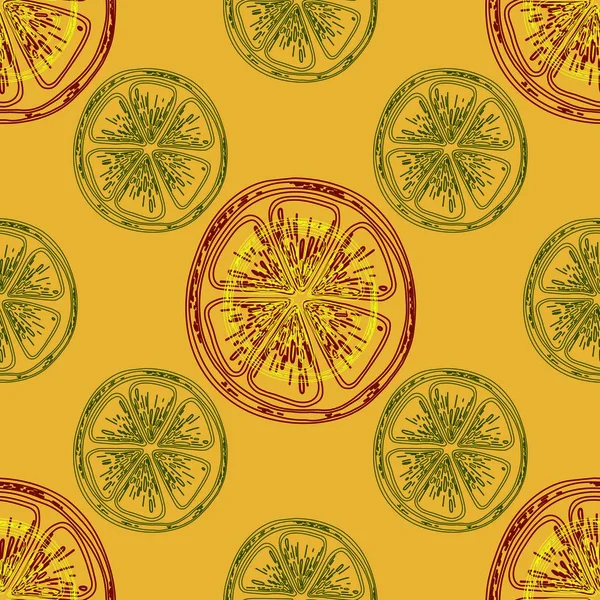 Patrón Sin Costura Vectorial Con Limón Redondo Rodajas Limas Textura — Vector de stock