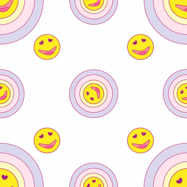 The Yellow Smile Faces An Unprecedented Pattern. Vector backgroun. Network design. Flat pattern. Institution containing random spirits