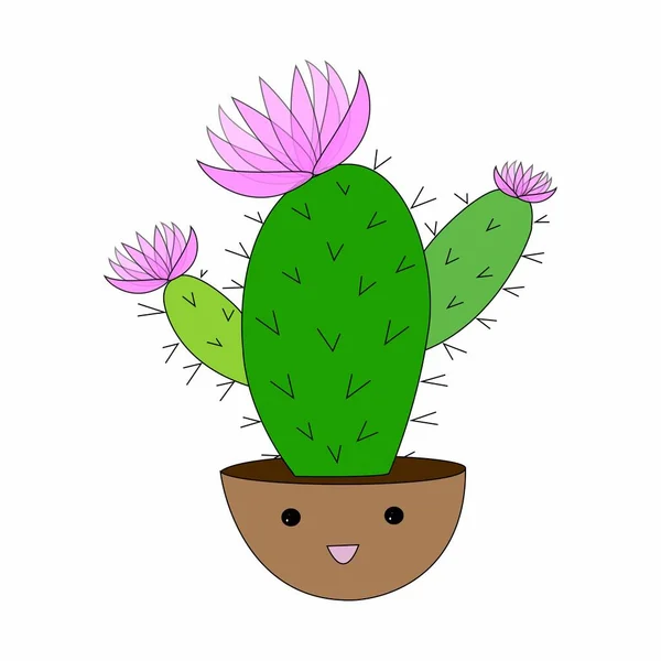 Çocuk kaktüsü. Kawaii bebek renkli sulu. Bitki ve çiçekler. Parlak kaktüs egzotik bitki. Çocuk kaktüsü. Kawaii bebek renkli sulu. Bitki ve çiçekler. Projeler için mükemmel, tebrik kartı, ambalaj, duvar kağıdı, doku, kapak