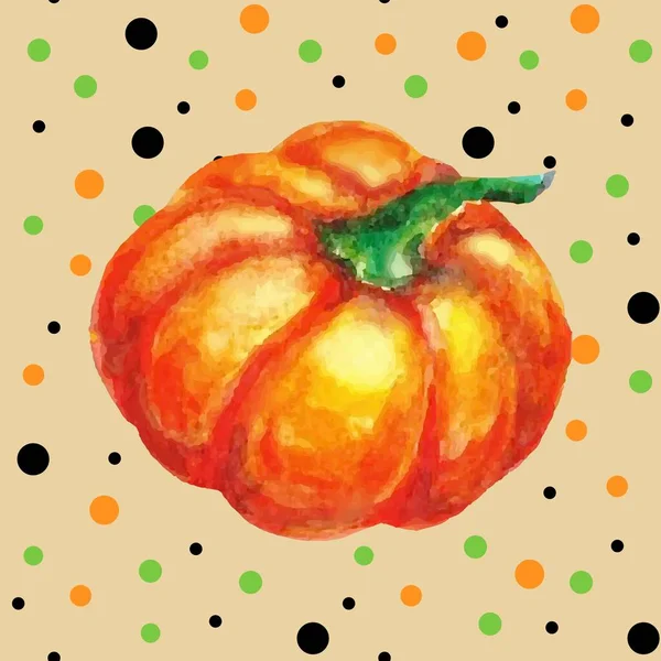 Calabaza Vector Acuarela Patrón Vector Sin Costuras Con Calabazas Acuarela — Archivo Imágenes Vectoriales