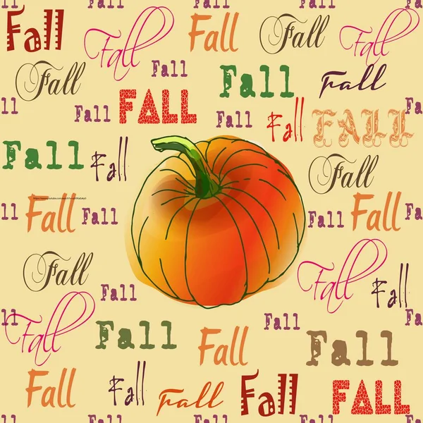 Herfst Oranje Groen Geel Rode Pompoenen Oranje Achtergrond Patroon Thanksgiving — Stockfoto