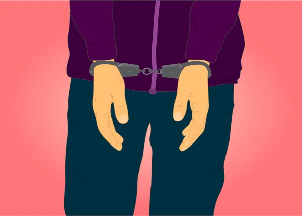 Торсо затримані наручники — стоковий вектор