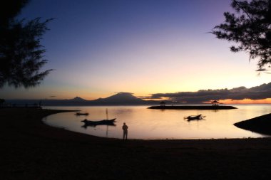 Karang Beach, Sanur, Denpasar City, Bali Eyaleti, Endonezya 'da güzel bir sabah.